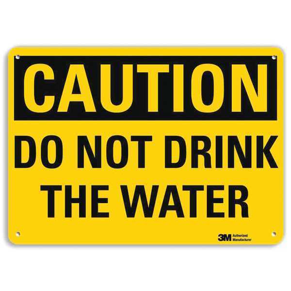 Plastic Caution Sign, 4 Holes, 10