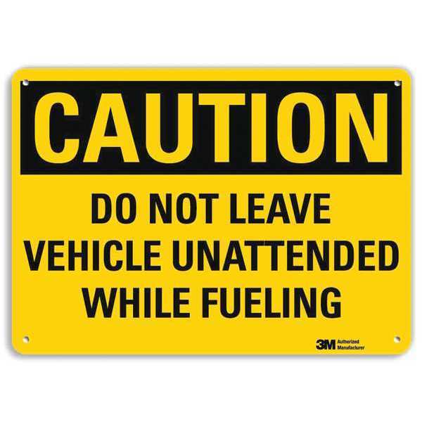 Caution Sign, 7 in H, 10 in W, Plastic, Vertical Rectangle, English, U4-1183-NP_10X7