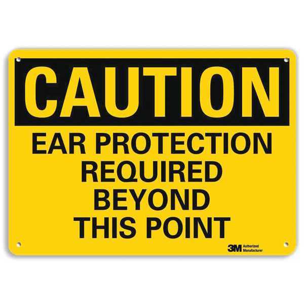 Plastic Caution Sign, 4 Holes, 10
