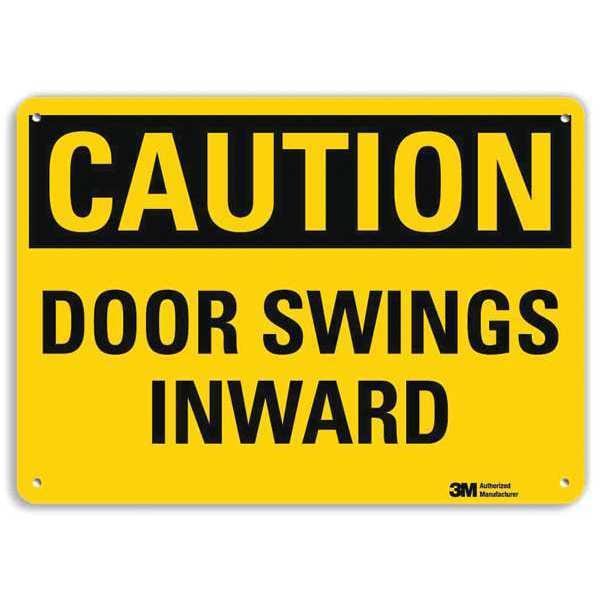 Caution Sign, 10 in H, 14 in W, Plastic, Horizontal Rectangle, English, U4-1216-NP_14X10