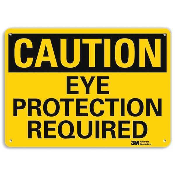 Safety Sign, Eye Protection Rquired, 10inH