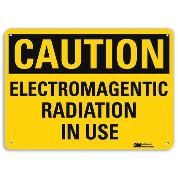 Caution Sign, 10 in H, 14 in W, Plastic, Horizontal Rectangle, U4-1255-NP_14X10
