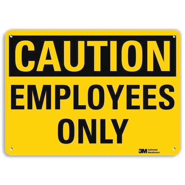 Caution Sign, 7 in H, 10 in W, Aluminum, Vertical Rectangle, English, U4-1258-NA_10x7