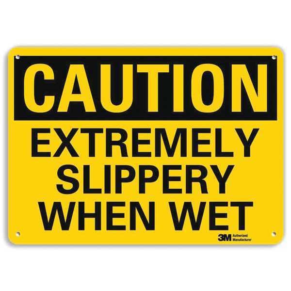 Caution Sign, 10 in H, 14 in W, Plastic, Horizontal Rectangle, English, U4-1266-NP_14X10