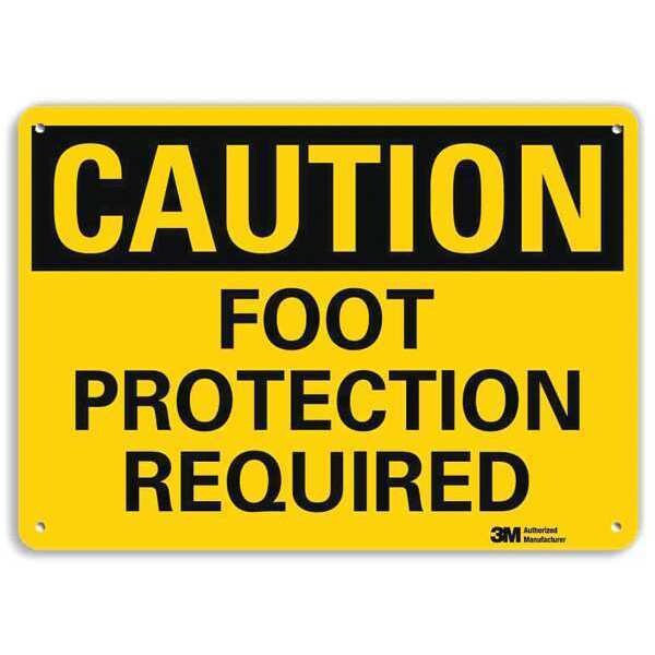Safety Sign, Foot Protection, 10in.H