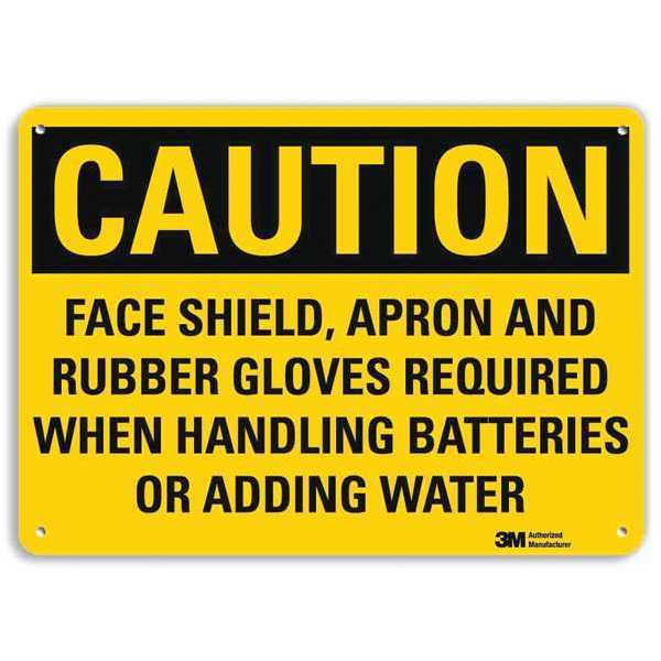 Plastic Caution Sign, 4 Holes, 14