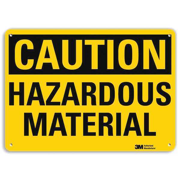Caution Sign, 10 in H, 14 in W, Plastic, Horizontal Rectangle, English, U4-1370-NP_14X10