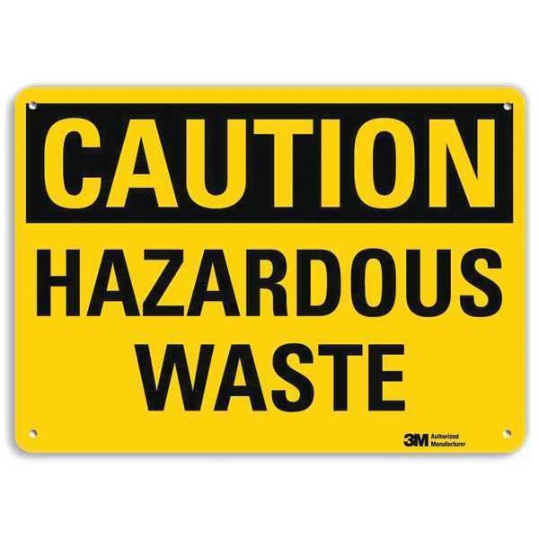 Caution Sign, 10 in H, 14 in W, Plastic, Horizontal Rectangle, English, U4-1377-NP_14X10