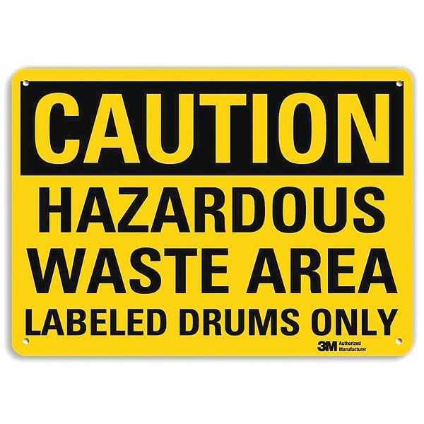 Caution Sign, 10 in H, 14 in W, Plastic, Horizontal Rectangle, English, U4-1378-NP_14X10