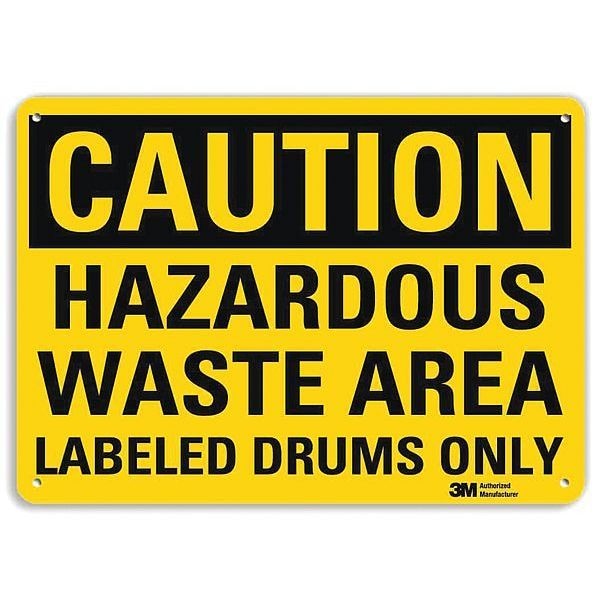 Caution Sign, 7 in H, 10 in W, Plastic, Vertical Rectangle, English, U4-1378-NP_10X7