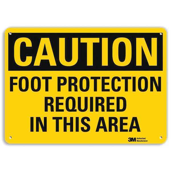 Plastic Caution Sign, 4 Holes, 14
