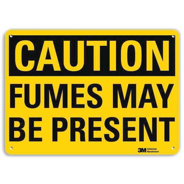 Caution Sign, 10 in H, 14 in W, Plastic, Horizontal Rectangle, English, U4-1334-NP_14X10
