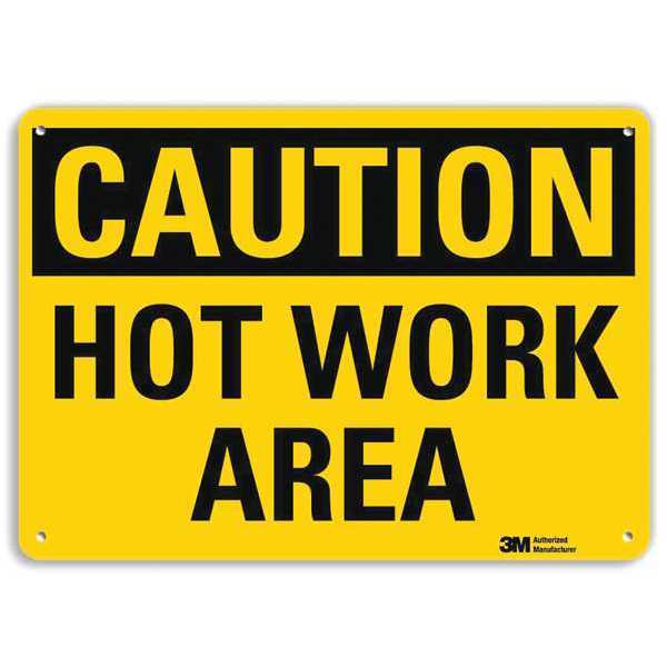 Caution Sign, 10 in H, 14 in W, Aluminum, Horizontal Rectangle, English, U4-1433-NA_14x10
