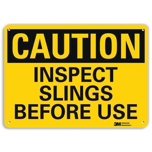 Caution Sign, 10 in Height, 14 in Width, Plastic, Horizontal Rectangle, English
