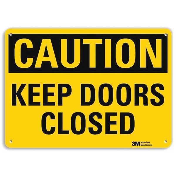 Safety Sign, Keep Doors Clsd, 10in.H