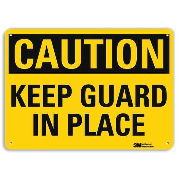 Caution Sign, 10 in Height, 14 in Width, Plastic, Horizontal Rectangle, English