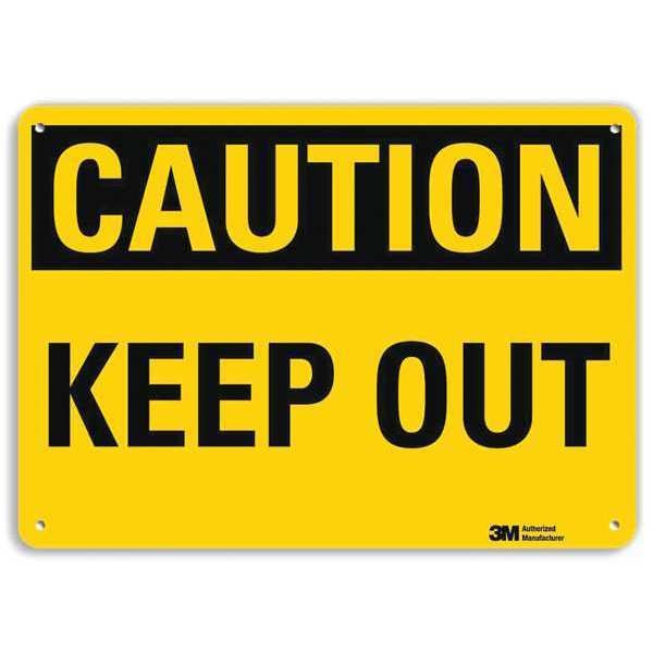 Caution Sign, 10 in H, 14 in W, Aluminum, Horizontal Rectangle, English, U4-1468-NA_14x10