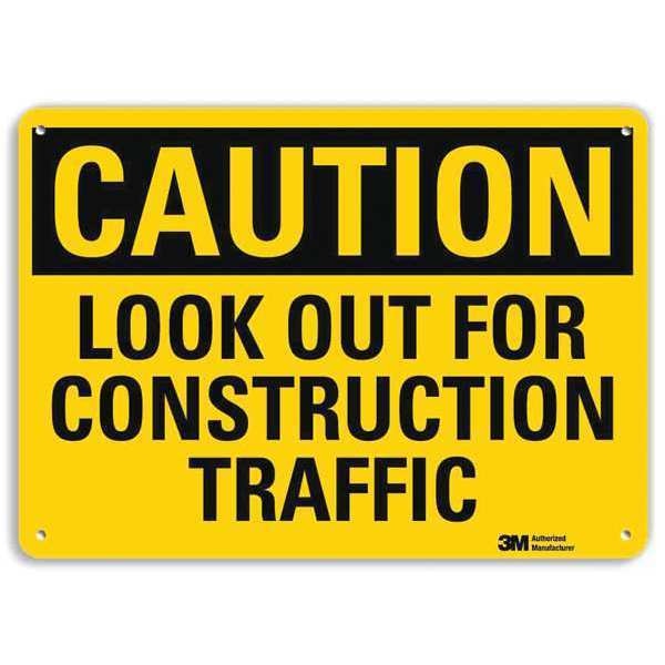Caution Sign, 7 in H, 10 in W, Plastic, Vertical Rectangle, English, U4-1505-NP_10X7