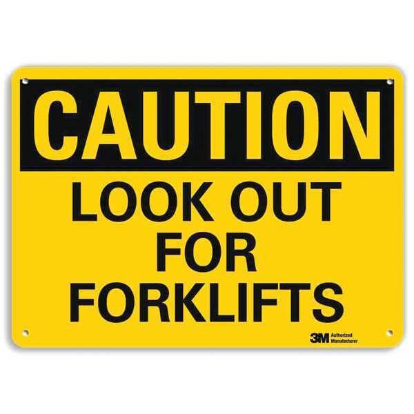 Caution Sign, 10 in H, 14 in W, Plastic, Horizontal Rectangle, English, U4-1508-NP_14X10