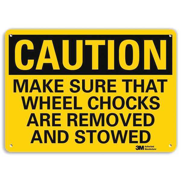 Caution Sign, 7 in H, 10 in W, Aluminum, Vertical Rectangle, English, U4-1524-NA_10x7