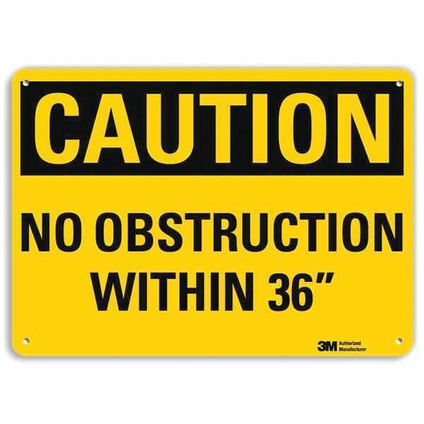 Safety Sign, No Obstruction, 10inH x 14inW