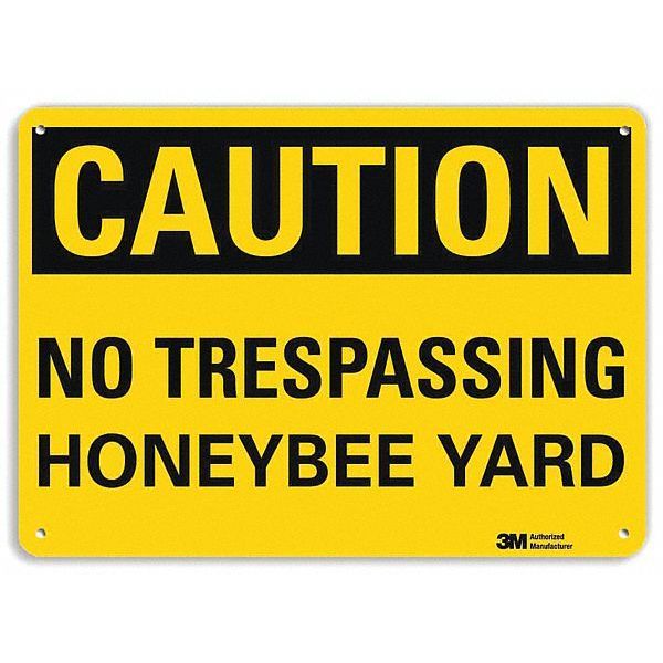 Caution Sign, 7 in H, 10 in W, Aluminum, Vertical Rectangle, English, U4-1555-NA_10x7