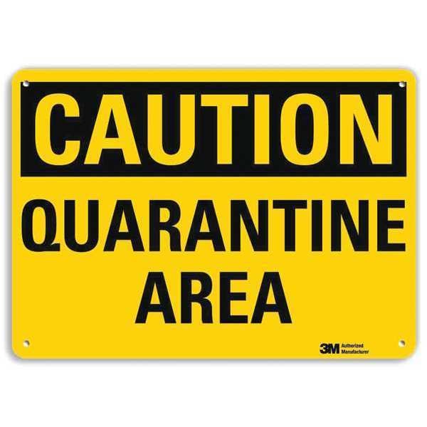Caution Sign, 10 in H, 14 in W, Plastic, Horizontal Rectangle, English, U4-1614-NP_14X10
