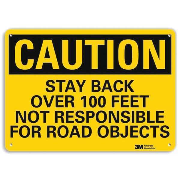 Caution Sign, 10 in H, 14 in W, Plastic, Horizontal Rectangle, English, U4-1684-NP_14X10