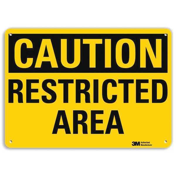 Caution Sign, 7 in H, 10 in W, Aluminum, Vertical Rectangle, English, U4-1632-NA_10x7