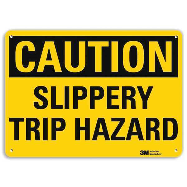 Caution Sign, 10 in H, 14 in W, Aluminum, Horizontal Rectangle, U4-1670-NA_14x10