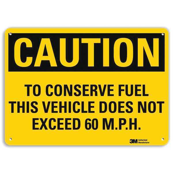 Caution Sign, 10 in H, 14 in W, Plastic, Horizontal Rectangle, English, U4-1733-NP_14X10