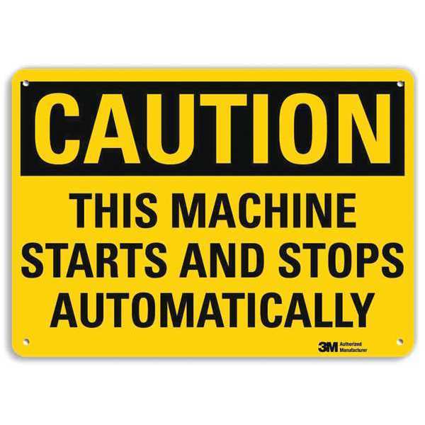 Caution Sign, 7 in Height, 10 in Width, Aluminum, Vertical Rectangle, English