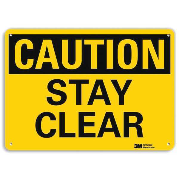 Caution Sign, 10 in H, 14 in W, Plastic, Horizontal Rectangle, English, U4-1687-NP_14X10