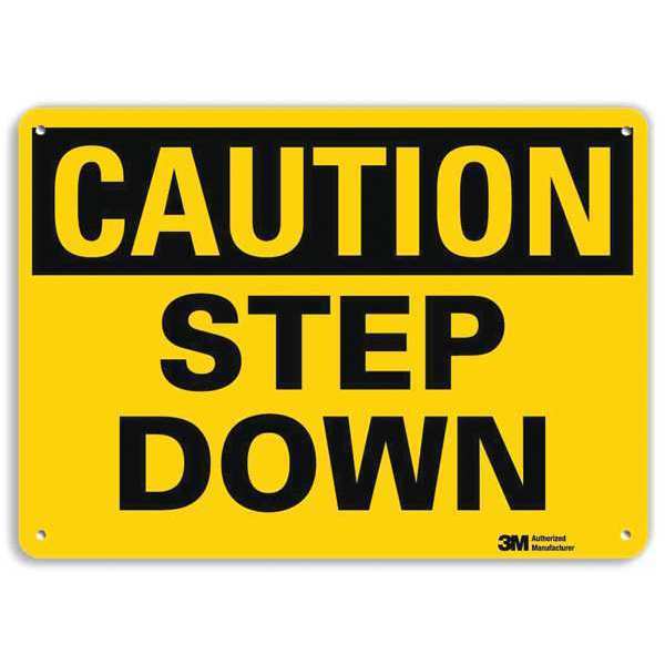 Caution Sign, 7 in H, 10 in W, Aluminum, Vertical Rectangle, English, U4-1688-NA_10x7
