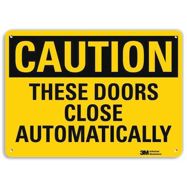 Caution Sign, 10 in H, 14 in W, Aluminum, Horizontal Rectangle, English, U4-1701-NA_14x10