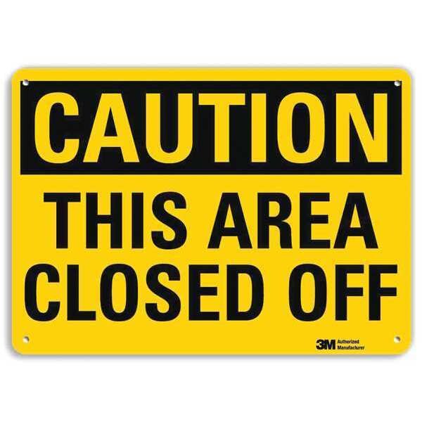 Caution Sign, 10 in H, 14 in W, Plastic, Horizontal Rectangle, English, U4-1703-NP_14X10