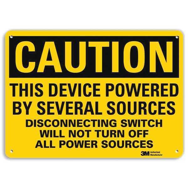 Plastic Caution Sign, 4 Holes, 14