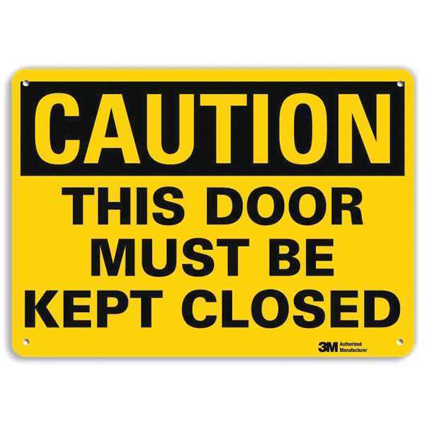 Caution Sign, 10 in H, 14 in W, Plastic, Horizontal Rectangle, English, U4-1705-NP_14X10