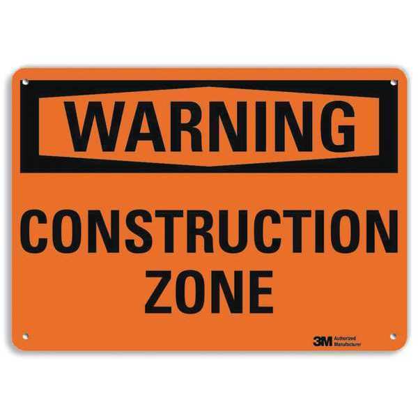 Warning Sign, 7 in Height, 10 in Width, Plastic, Vertical Rectangle, English