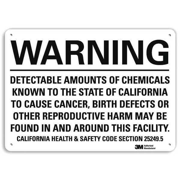 Warning Sign, 7 in H, 10 in W, Plastic, Vertical Rectangle, English, U6-1051-NP_10X7