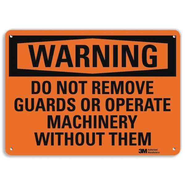 Warning Sign, 7 in Height, 10 in Width, Plastic, Vertical Rectangle, English