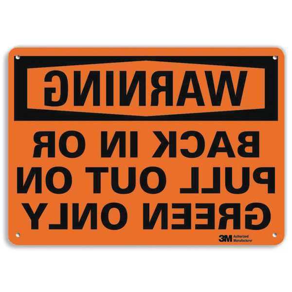 Warning Sign, 10 in H, 14 in W, Aluminum, Horizontal Rectangle, English, U6-1034-RA_14X10
