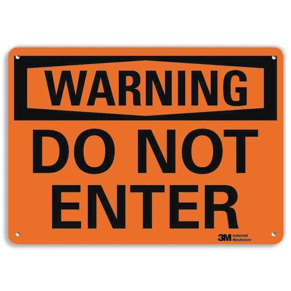 Plastic Warning Sign, 4 Holes, 14