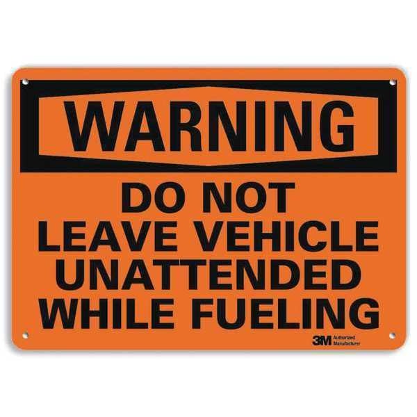 Warning Sign, 10 in Height, 14 in Width, Aluminum, Horizontal Rectangle, English
