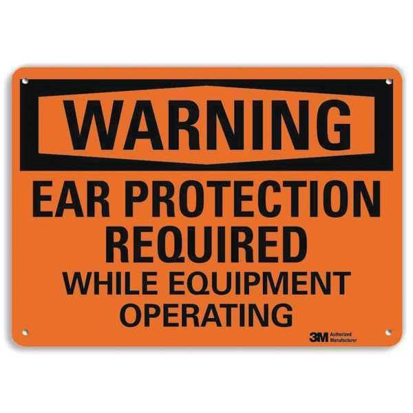 Warning Sign, Black/Orange, Surface, 10in H