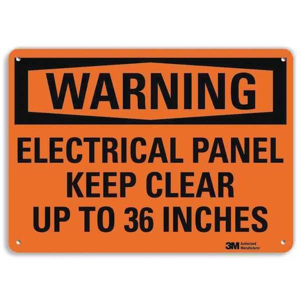 Warning Sign, 10 in Height, 14 in Width, Aluminum, Horizontal Rectangle, English