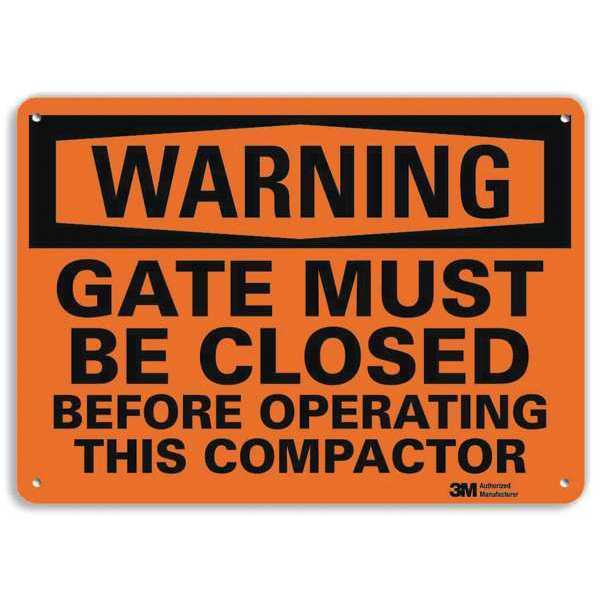 Warning Sign, 10 in H, 14 in W, Plastic, Horizontal Rectangle, English, U6-1098-NP_14X10