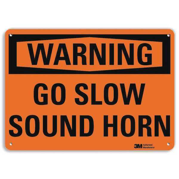 Warning Sign, 10 in H, 14 in W, Aluminum, Horizontal Rectangle, English, U6-1099-RA_14X10