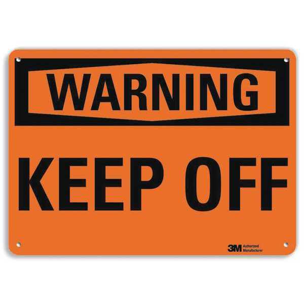 Warning Sign, 10 in Height, 14 in Width, Aluminum, Vertical Rectangle, English