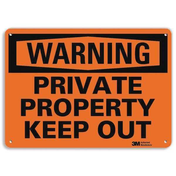 Warning Sign, 7 in H, 10 in W, Aluminum, Vertical Rectangle, English, U6-1201-NA_10x7